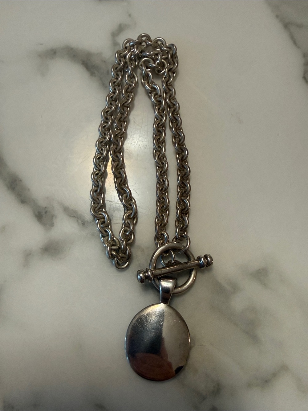 Espo silver toggle chain necklace